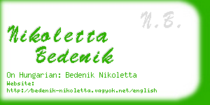 nikoletta bedenik business card